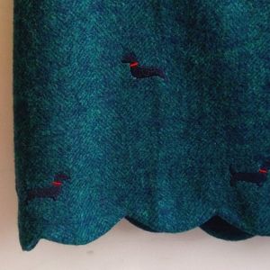 Talbots Skirt Womens 2 Wool Blend Scalloped Dogs Dachschund Lined Knee Length